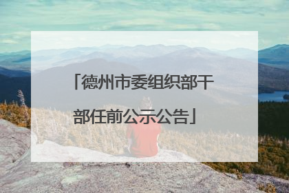德州市委组织部干部任前公示公告