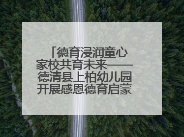 德育浸润童心 家校共育未来——德清县上柏幼儿园开展感恩德育启蒙讲座活动