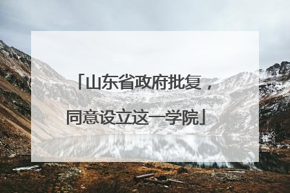 山东省政府批复，同意设立这一学院