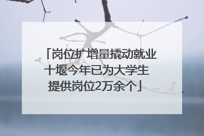 岗位扩增量撬动就业 十堰今年已为大学生提供岗位2万余个