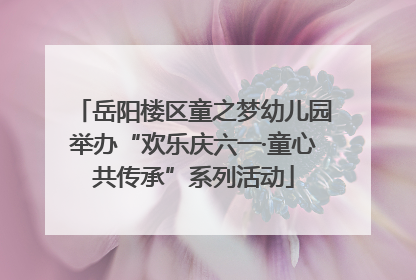 岳阳楼区童之梦幼儿园举办“欢乐庆六一·童心共传承”系列活动