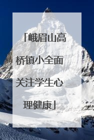 峨眉山高桥镇小全面关注学生心理健康