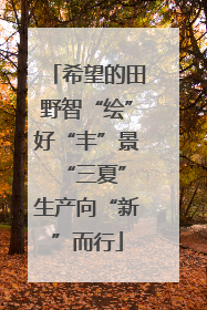 希望的田野智“绘”好“丰”景 “三夏”生产向“新”而行