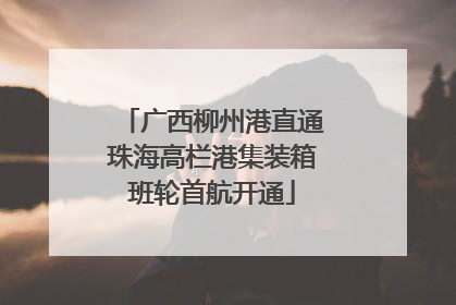 广西柳州港直通珠海高栏港集装箱班轮首航开通