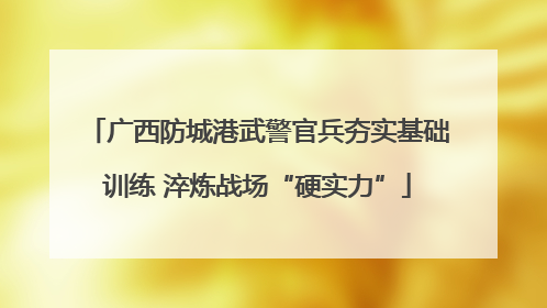 广西防城港武警官兵夯实基础训练 淬炼战场“硬实力”