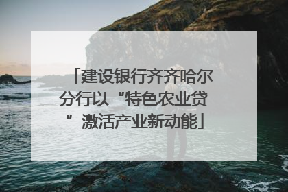建设银行齐齐哈尔分行以“特色农业贷”激活产业新动能
