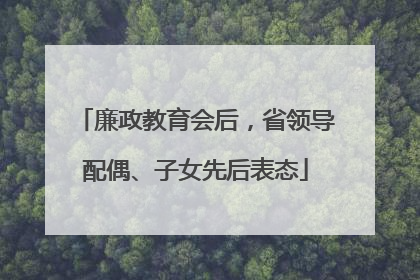 廉政教育会后，省领导配偶、子女先后表态