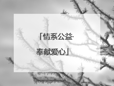 情系公益·奉献爱心