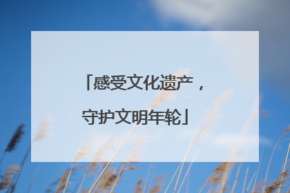 感受文化遗产，守护文明年轮