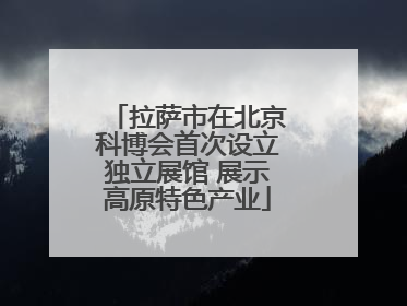 拉萨市在北京科博会首次设立独立展馆 展示高原特色产业