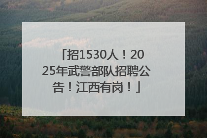 招1530人！2025年武警部队招聘公告！江西有岗！