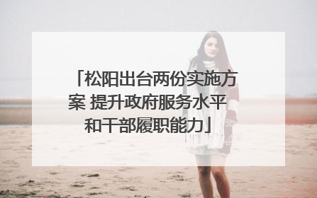 松阳出台两份实施方案 提升政府服务水平和干部履职能力