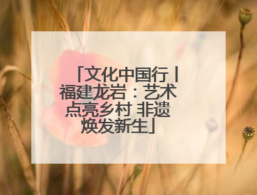 文化中国行丨福建龙岩：艺术点亮乡村 非遗焕发新生