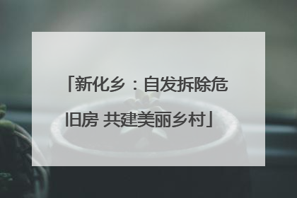 新化乡：自发拆除危旧房 共建美丽乡村
