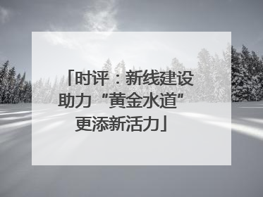时评：新线建设助力“黄金水道”更添新活力