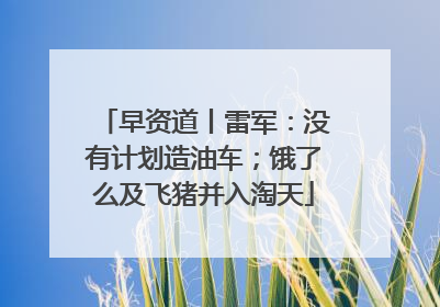 早资道丨雷军：没有计划造油车；饿了么及飞猪并入淘天