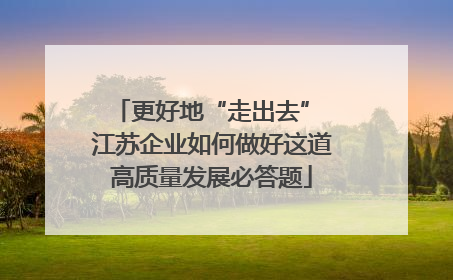 更好地“走出去” 江苏企业如何做好这道高质量发展必答题