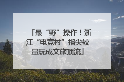 最“野”操作！浙江“电竞村”指尖较量玩成文旅顶流