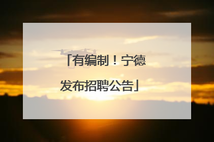 有编制！宁德发布招聘公告