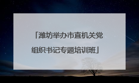 潍坊举办市直机关党组织书记专题培训班