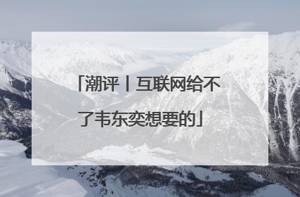 潮评丨互联网给不了韦东奕想要的