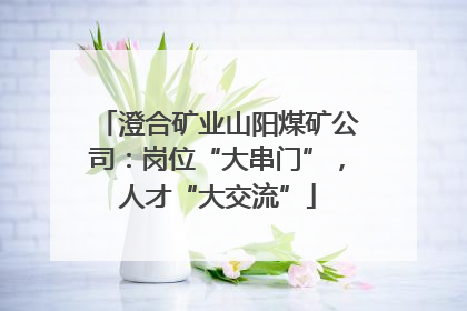 澄合矿业山阳煤矿公司：岗位“大串门”，人才“大交流”