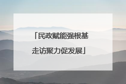 民政赋能强根基 走访聚力促发展