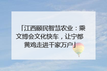 江西颐民智慧农业：乘文博会文化快车，让宁都黄鸡走进千家万户