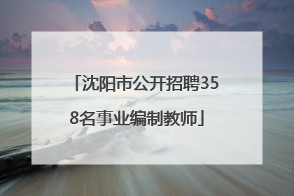 沈阳市公开招聘358名事业编制教师