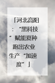 河北高阳：“黑科技”赋能夏种 跑出农业生产“加速度”