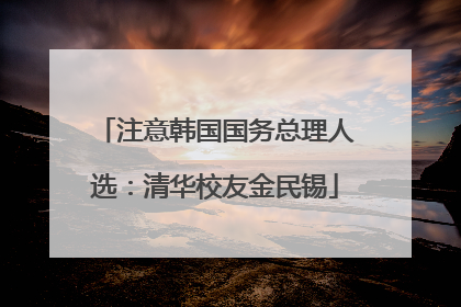 注意韩国国务总理人选：清华校友金民锡