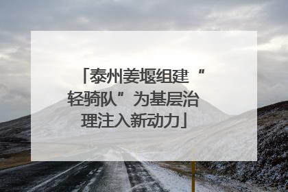 泰州姜堰组建“轻骑队”为基层治理注入新动力