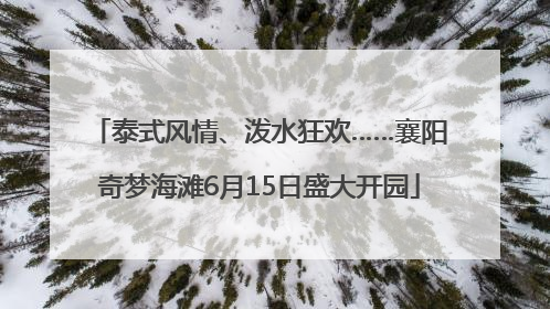 泰式风情、泼水狂欢……襄阳奇梦海滩6月15日盛大开园