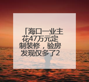海口一业主花47万元定制装修，验房发现仅多了2样家电、2面背景墙