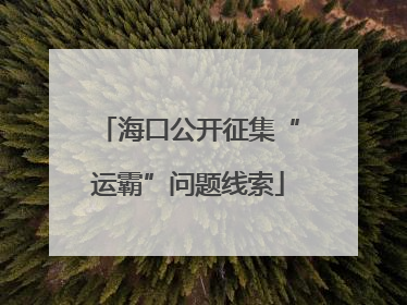 海口公开征集“运霸”问题线索