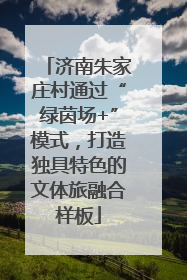 济南朱家庄村通过“绿茵场+”模式，打造独具特色的文体旅融合样板