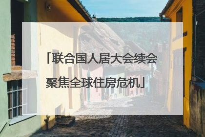 联合国人居大会续会聚焦全球住房危机