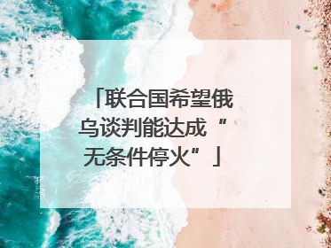 联合国希望俄乌谈判能达成“无条件停火”