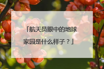 航天员眼中的地球家园是什么样子？