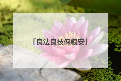 良法良技保粮安