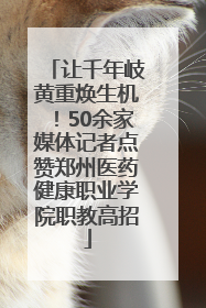 让千年岐黄重焕生机！50余家媒体记者点赞郑州医药健康职业学院职教高招