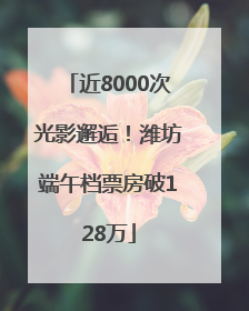 近8000次光影邂逅！潍坊端午档票房破128万