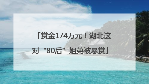 赏金174万元！湖北这对“80后”姐弟被悬赏
