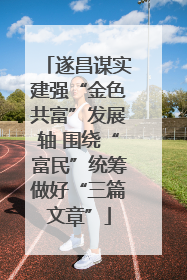遂昌谋实建强“金色共富”发展轴 围绕“富民”统筹做好“三篇文章”