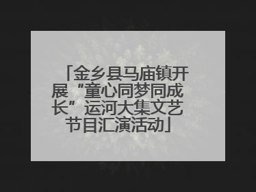 金乡县马庙镇开展“童心同梦同成长”运河大集文艺节目汇演活动