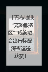 青岛地铁“宠粉服务区”成演唱会出行标配 深夜运送获赞