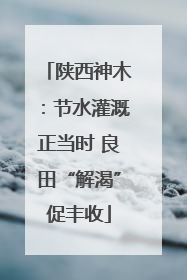 陕西神木：节水灌溉正当时 良田“解渴”促丰收