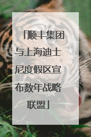 顺丰集团与上海迪士尼度假区宣布数年战略联盟