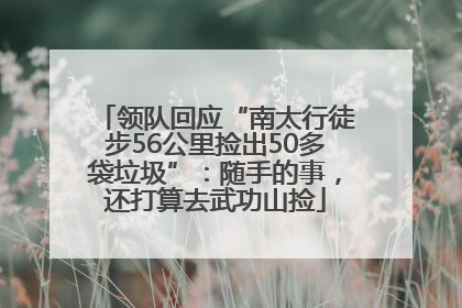 领队回应“南太行徒步56公里捡出50多袋垃圾”：随手的事，还打算去武功山捡
