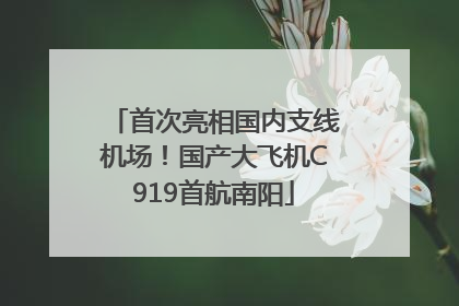 首次亮相国内支线机场！国产大飞机C919首航南阳